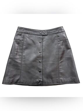 H&M Divided Button Front Faux Leather Skirt 2